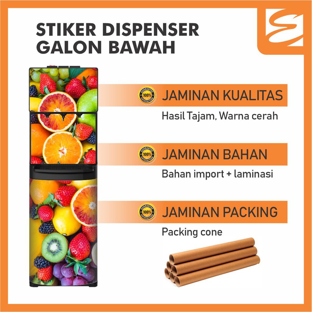 Jual Stiker dispenser galon bawah (40cm x 100cm) - fruits (Sticker ...