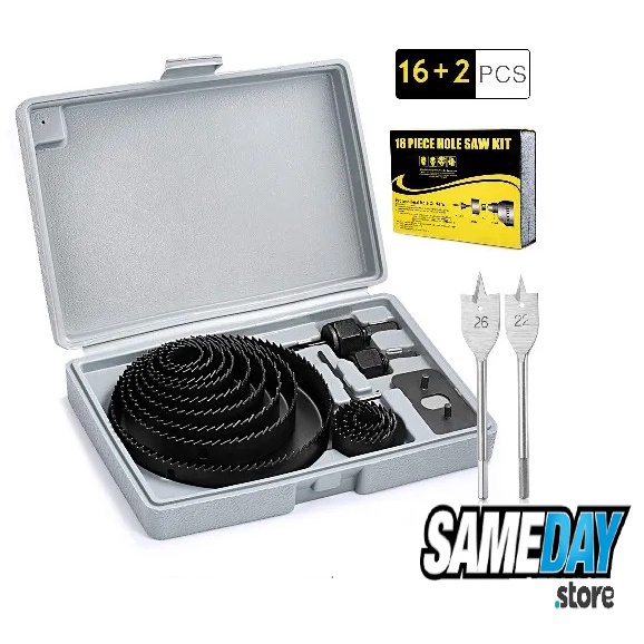 HoleSaw Set 16 18 Pcs Mata Bor Pelubang Kayu PVC Hole saw - Hidroponik