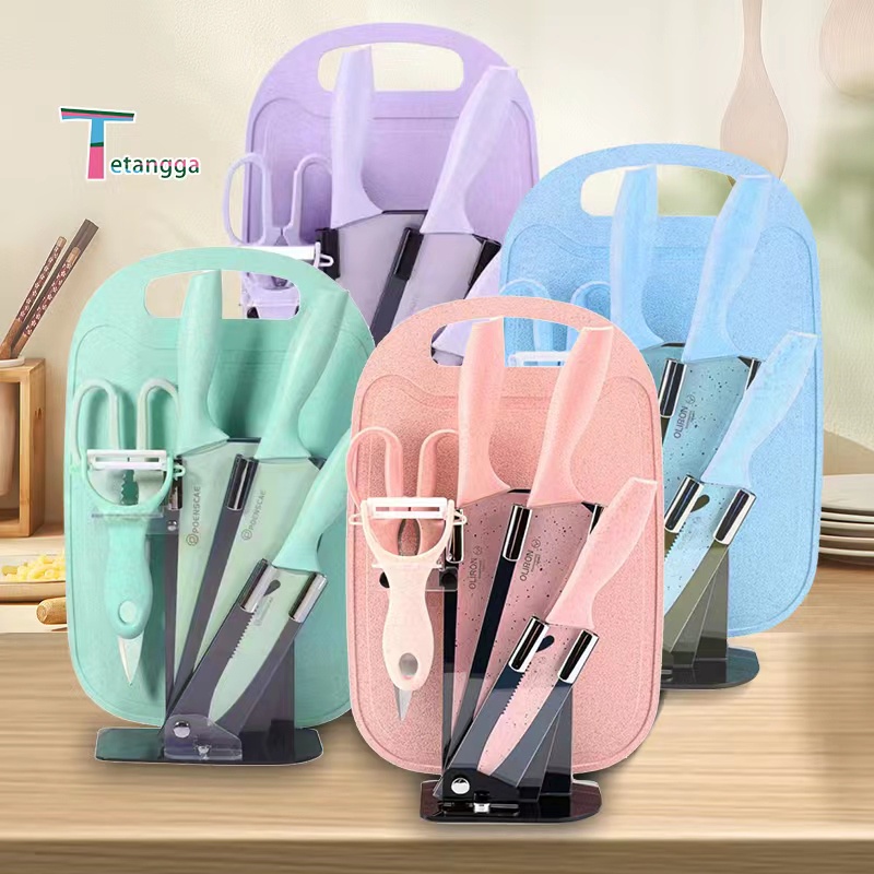 Jual Set Pisau Dapur Tetangga Pisau Set In Keramik Talenan Set Keramik Tetangga Vs Shopee