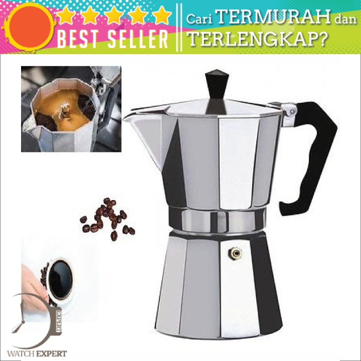 Jual COD Espresso Coffee Maker Moka Pot Teko Stovetop Filter 50ml 1 ...
