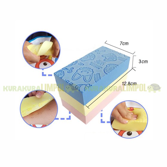 Jual Spons Pengangkat Daki Sponge Busa Mandi Bayi Spon Lembut Scrub ...