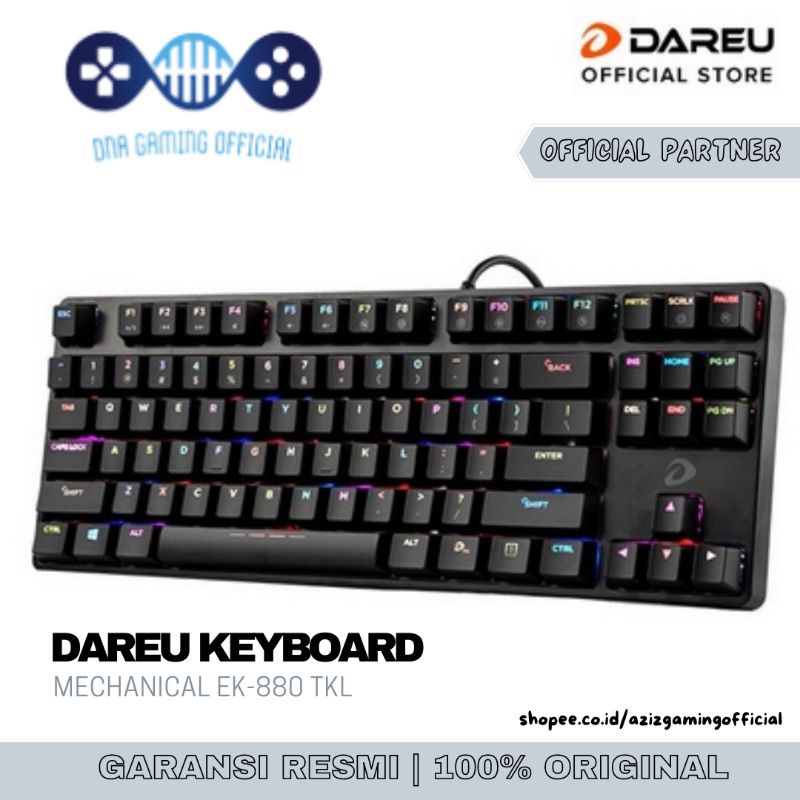 Jual [100% ORI] DAREU EK-880 TKL Mechanical Gaming Keyboard | Shopee ...