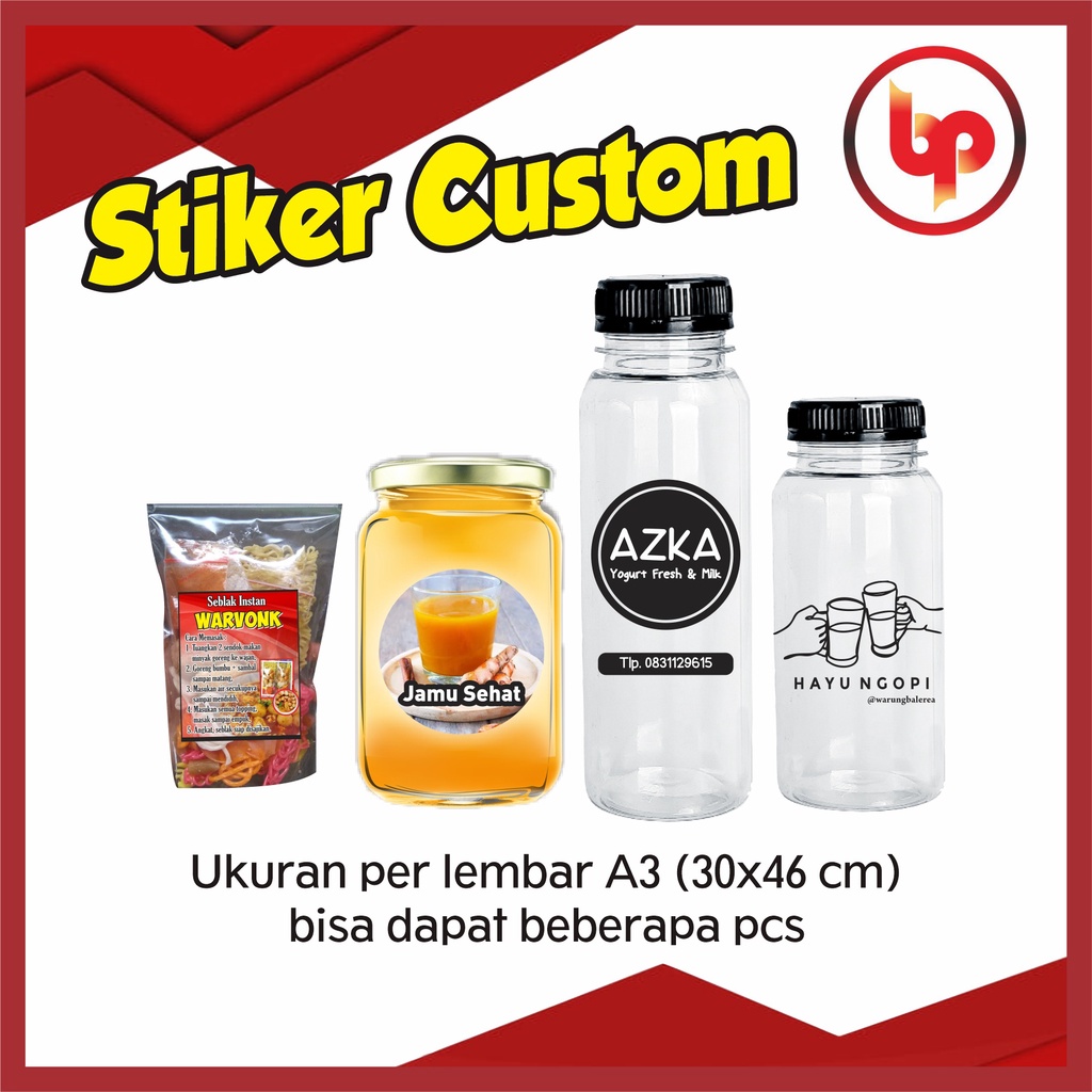 Jual STIKER LABEL KEMASAN / STIKER PRODUK / STIKER MAKANAN / STIKER ...