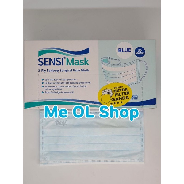 Jual Masker Sensi Earloop 3ply Isi 50 Pcs Double Filter | Shopee Indonesia