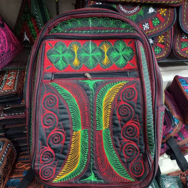 Jual Tas ransel motif bordiran Aceh ukuran jumbo | Shopee Indonesia