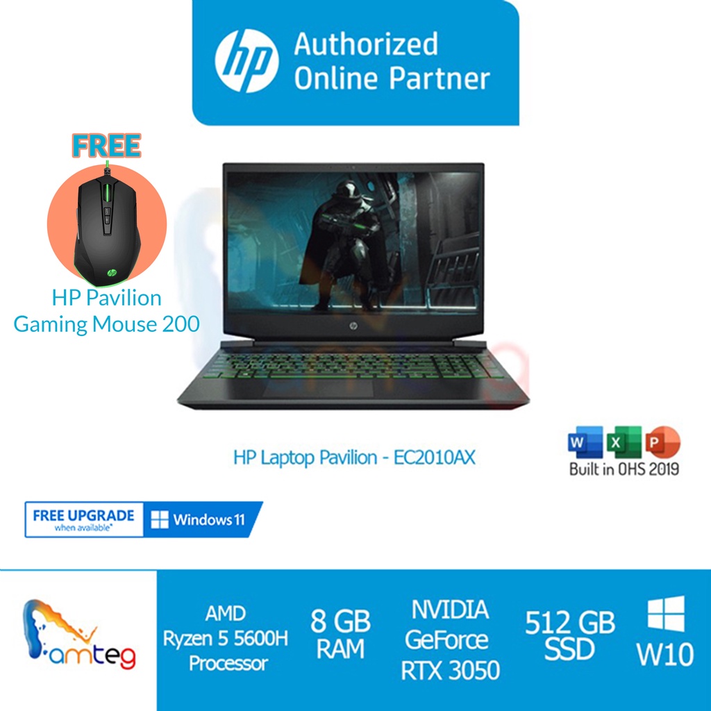 Jual Hp Laptop Pavilion Gaming 15 Ec2010ax Ryzen 5 8gb Rtx 3050 512gb Geforce Rtx 3050 8751