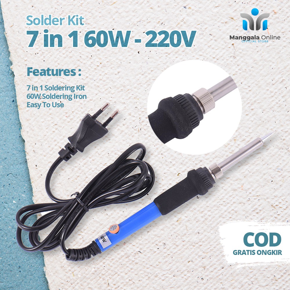 Jual PERALATAN SOLDER KIT 7 IN 1 60W 220V - SIK-002 | Shopee Indonesia