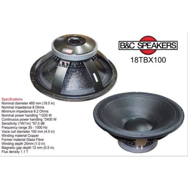 Jual Speaker B&C BNC TBX100 18 Inch | Shopee Indonesia