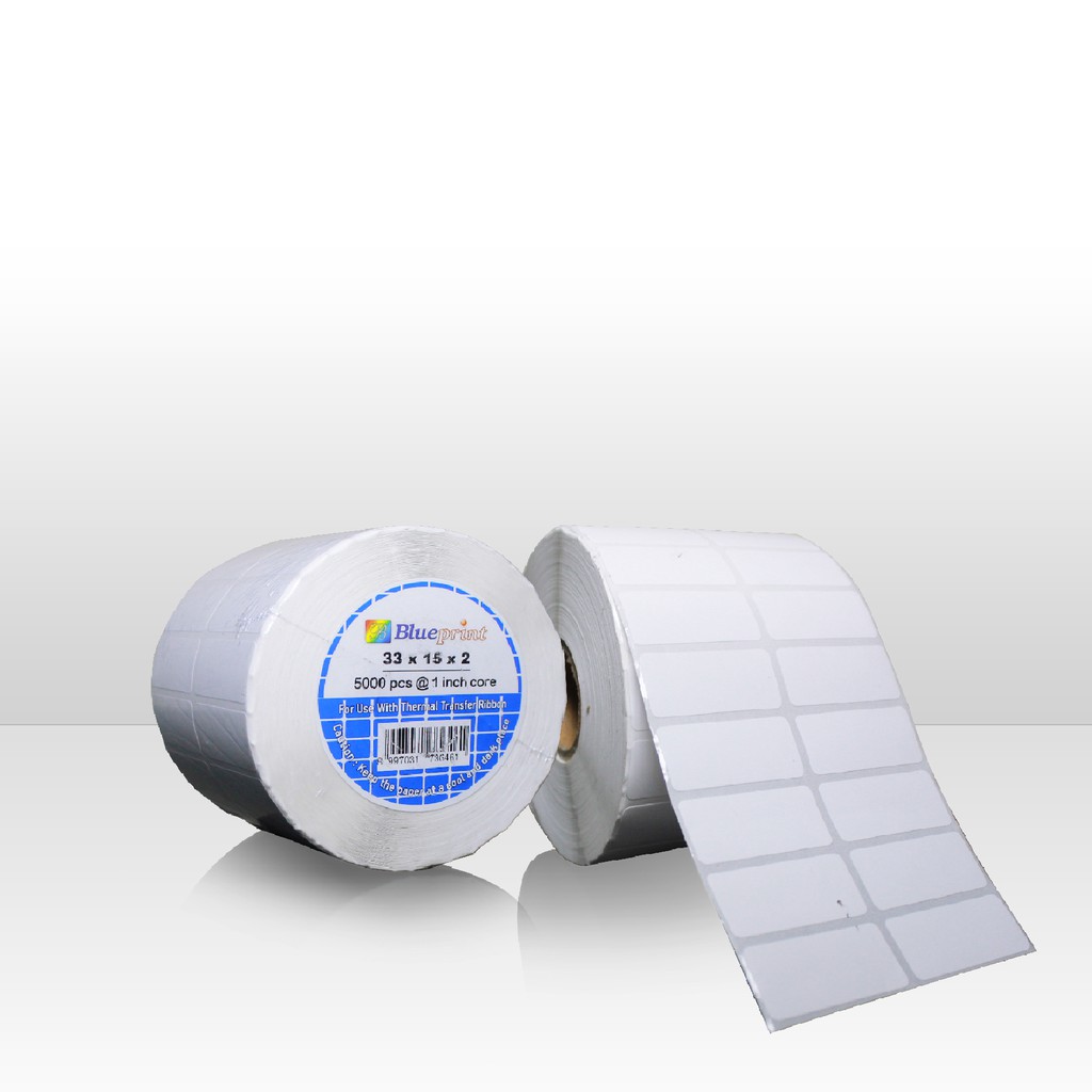 Jual Sticker Barcode Semicoated 33x15 mm 2 Line BLUEPRINT Stiker Label ...