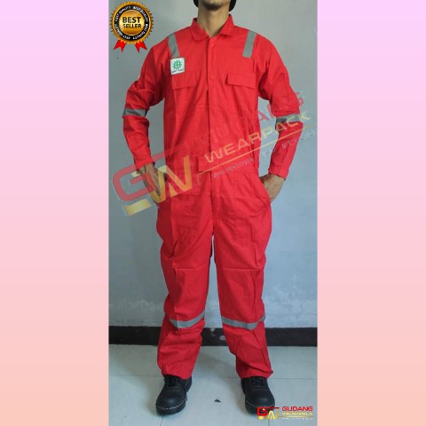 Jual Wearpack Coverall / Terusan / One Piece Warna Merah - gudang ...
