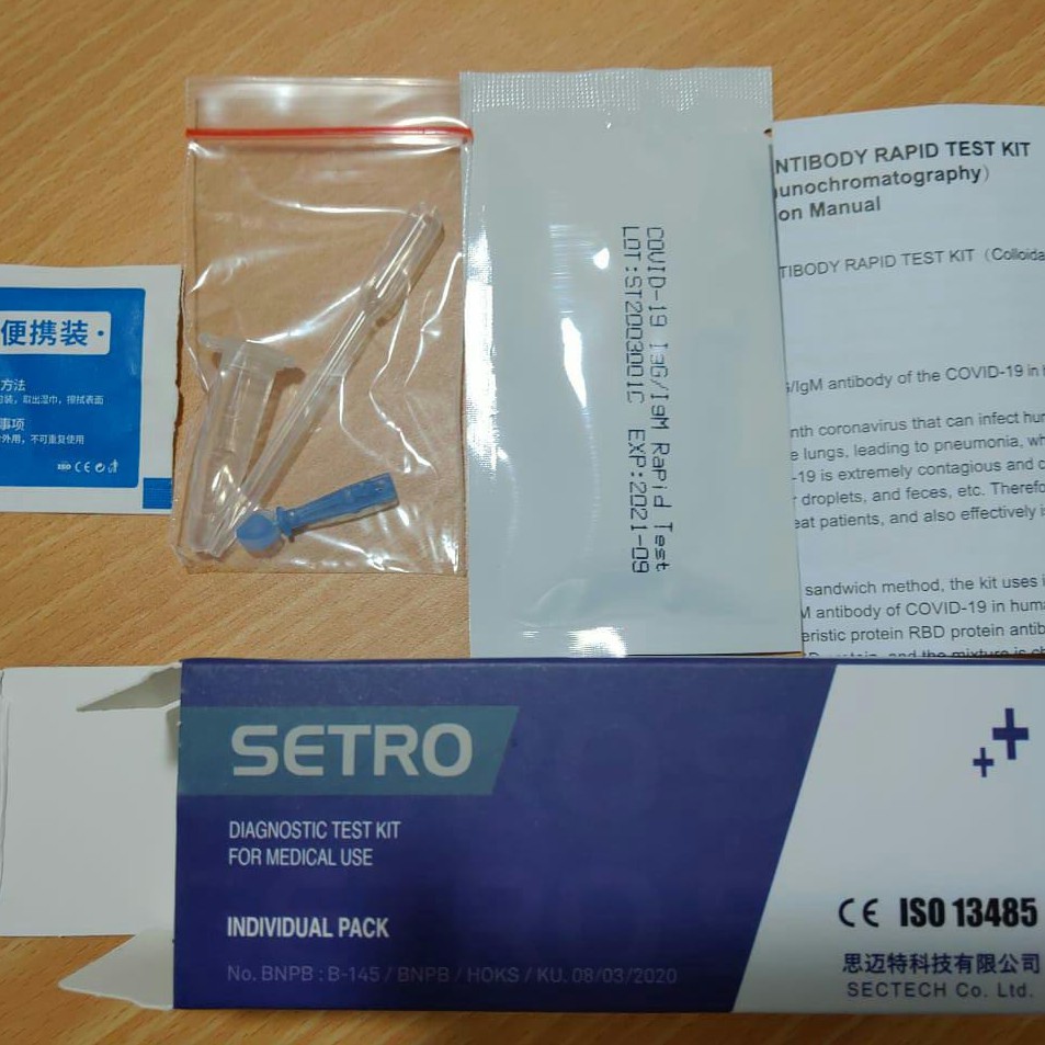 Jual SETRO DIAGNOSTIC TEST KIT FOR MODEICAL USE (INDIVIDUAL PACK) ISI ...