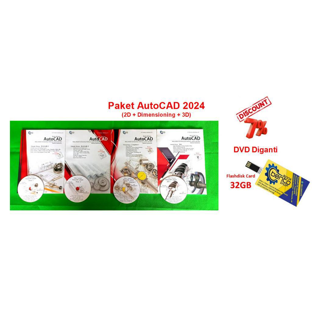 Jual Paket AutoCAD 2024 (4 Buku + 4 Dvd) | Shopee Indonesia