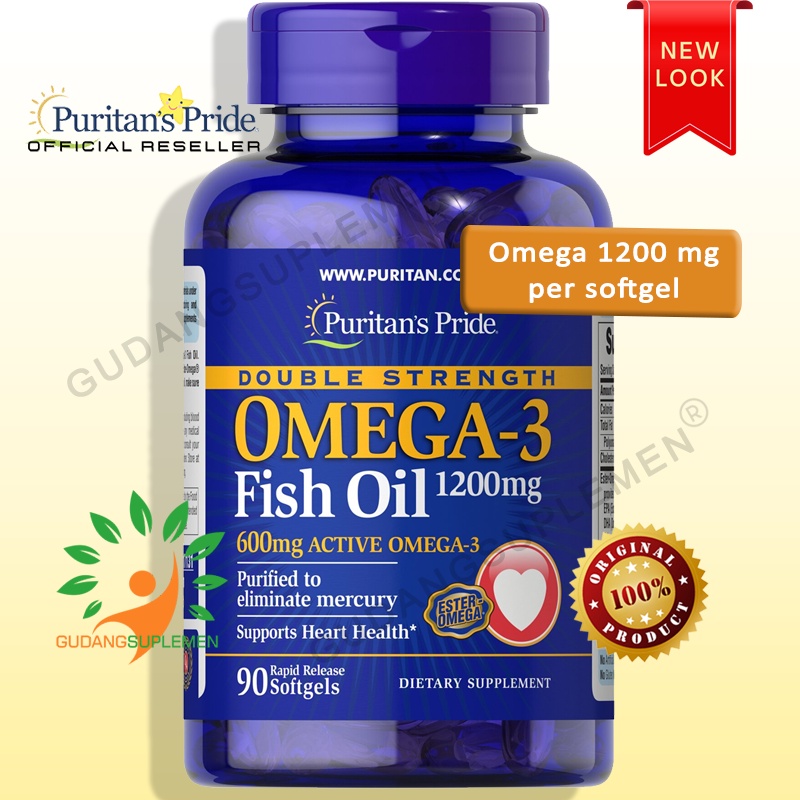 Jual Puritan's Pride Double Strength Omega3 Fish Oil 1200 mg 90
