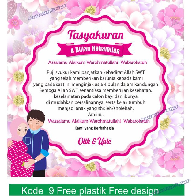 Jual - Kartu Ucapan Kehamilan 4 Bulanan / Mapati - 7 Bulanan | Shopee ...