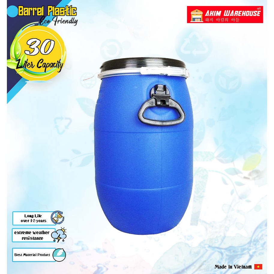 Jual Drum Tong Plastik Biru Grade Ori Industrial Fermentasiairkimiasampah Dll 303540 Liter 4348
