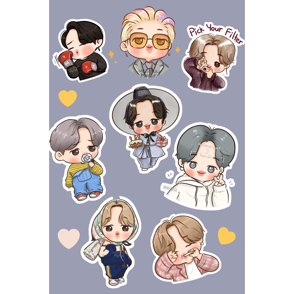 Jual BTS CHIBI CUTE sticker pack stiker aesthetic journaling Taehyung ...