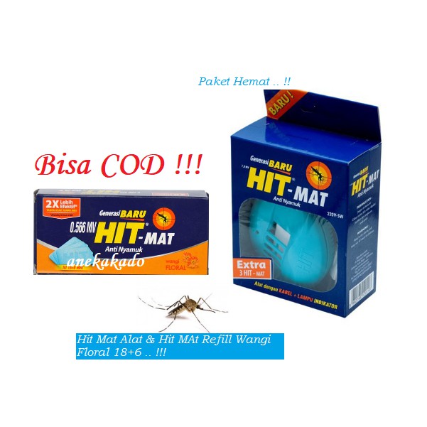 Jual Hit Alat Anti Nyamuk Eelektrik Bulat & Hit Mat Refill Floral 18+6 ...