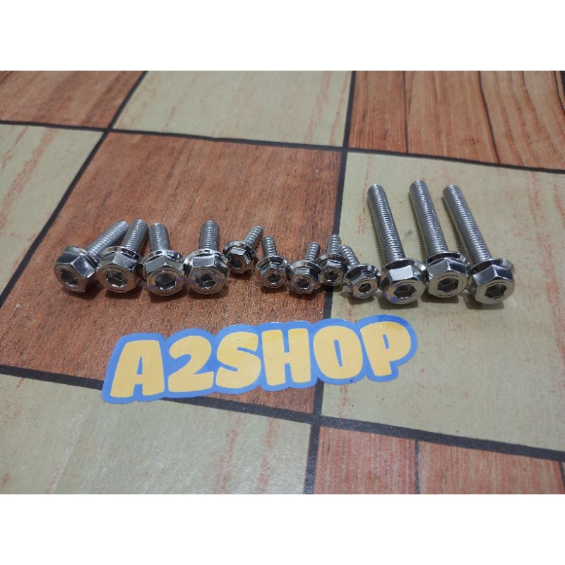 Jual baut set cover radiator stenlis Vario 125 150 PCX adv 2 kunci ...