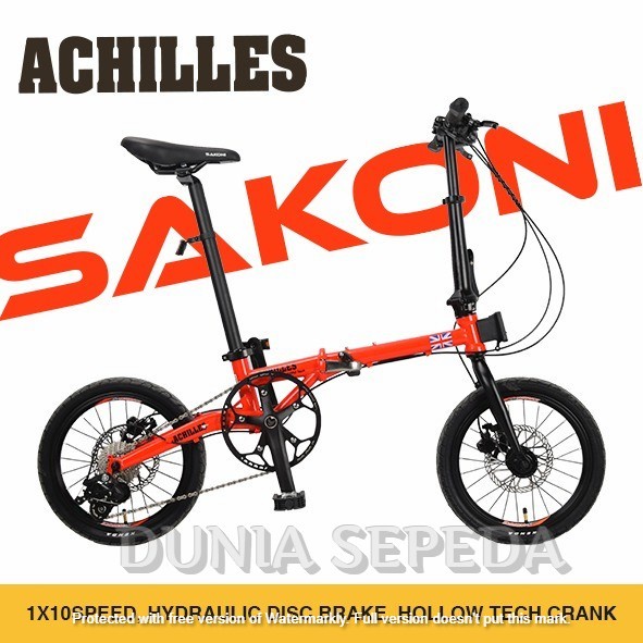 Jual SEPEDA LIPAT SAKONI ACHILLES 16 INCH GREAT BRITAIN 10 SP HYDRAULIC ...