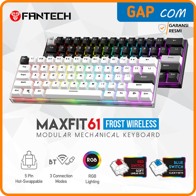 Jual Keyboard Gaming Mechanical RGB Fantech MK857 Maxfit61 Frost Wireless Hotswap Shopee Indonesia