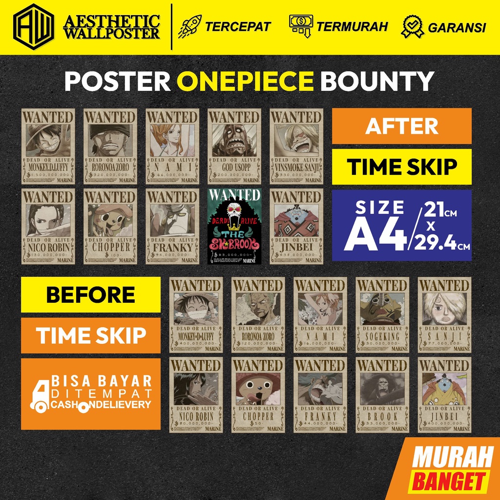 Jual Poster One Piece | Poster One Piece Wanted | Poster Dinding One ...