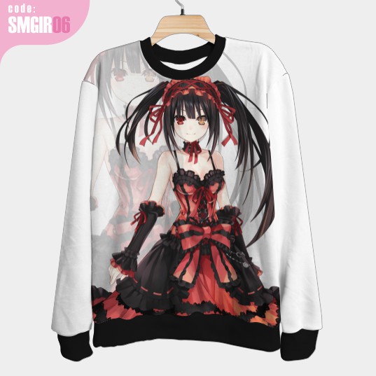 Jual Sweater Date A Live Kurumi Tokisaki Bahan Halus Lembut Tebal Full ...