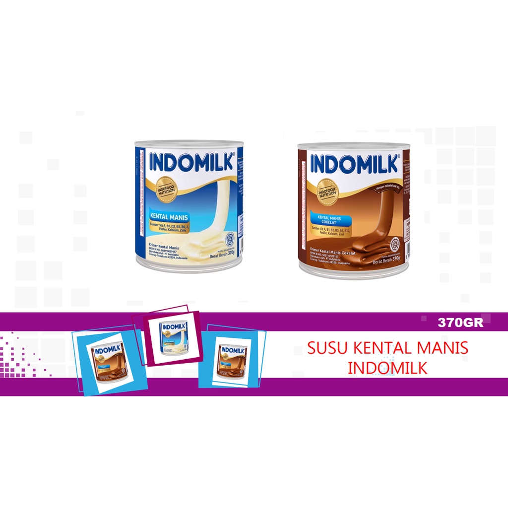 Jual SUSU KRIMER KENTAL MANIS INDOMILK KALENG COKLAT PUTIH 370GR