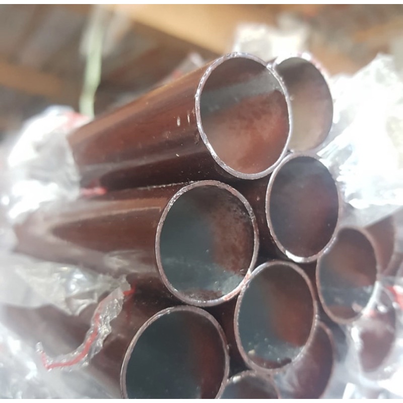Jual Rel rolet pipa batang besi tiang bulat gorden warna coklat motif ...