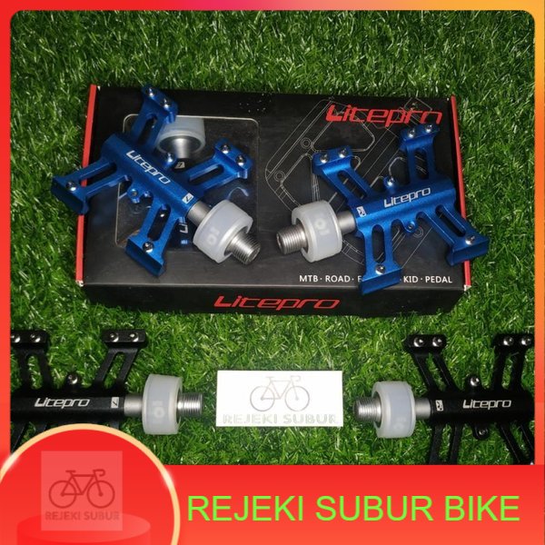 Jual Pedal Sepeda Lipat Bearing Litepro Quick Release Qr Hitam Biru