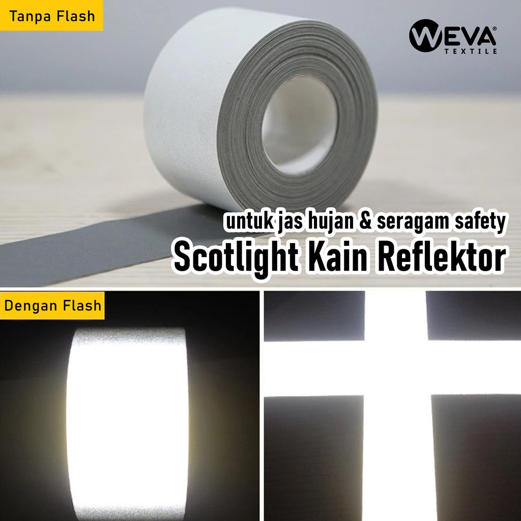 Jual ROLL Scotlite Kain Reflective Pita Skotlet Untuk Jaket Jas Hujan ...