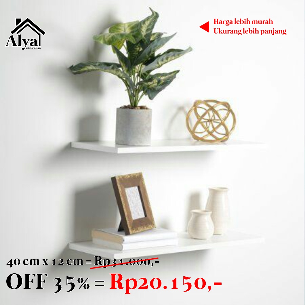 Jual Shelf Floating/Rak Ambalan/Rak Tempel/Rak Dinding Minimalis ...