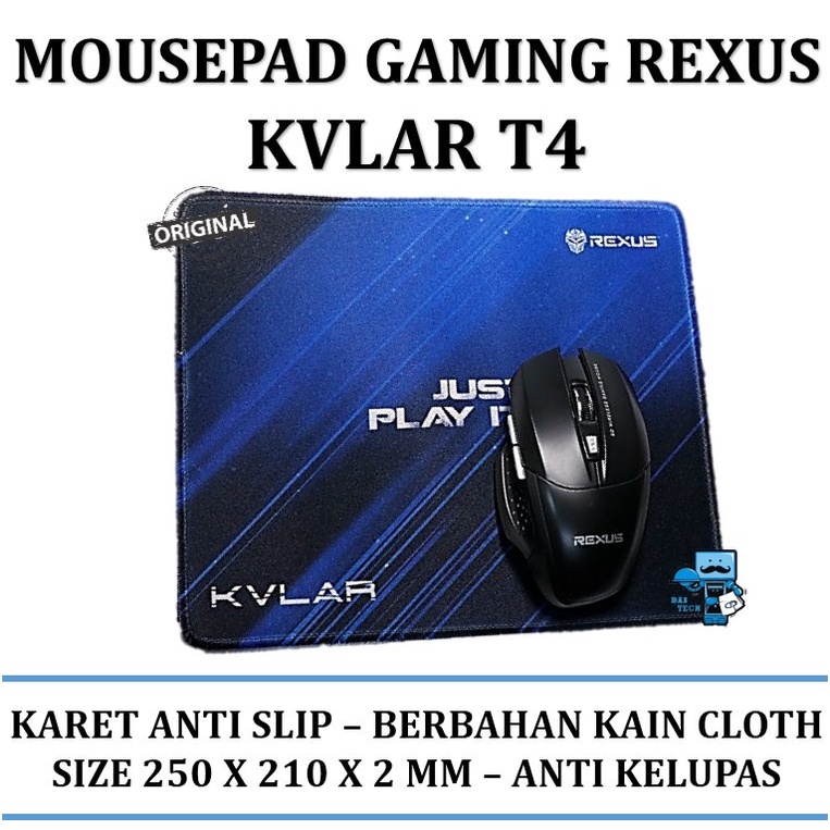 Jual Mousepad Gaming Rexus Kvlar T4 - Technology Anti Slip | Shopee ...