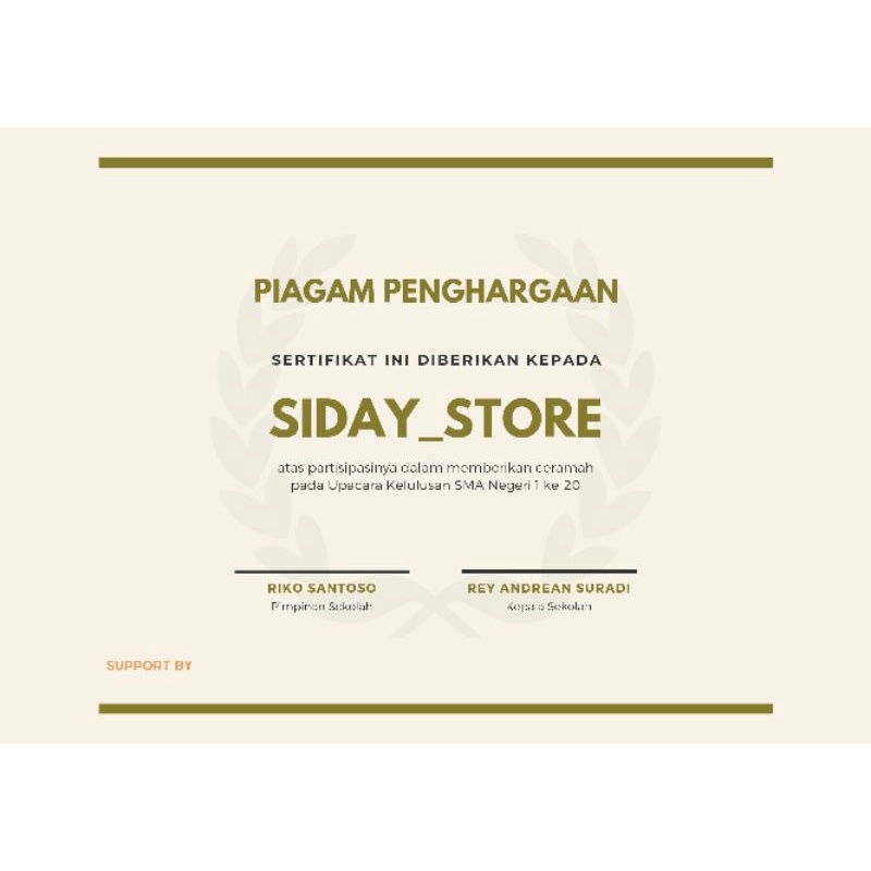 Jual Jasa Design Pembuatan Sertifikat Piagam Penghargaan Shopee Indonesia