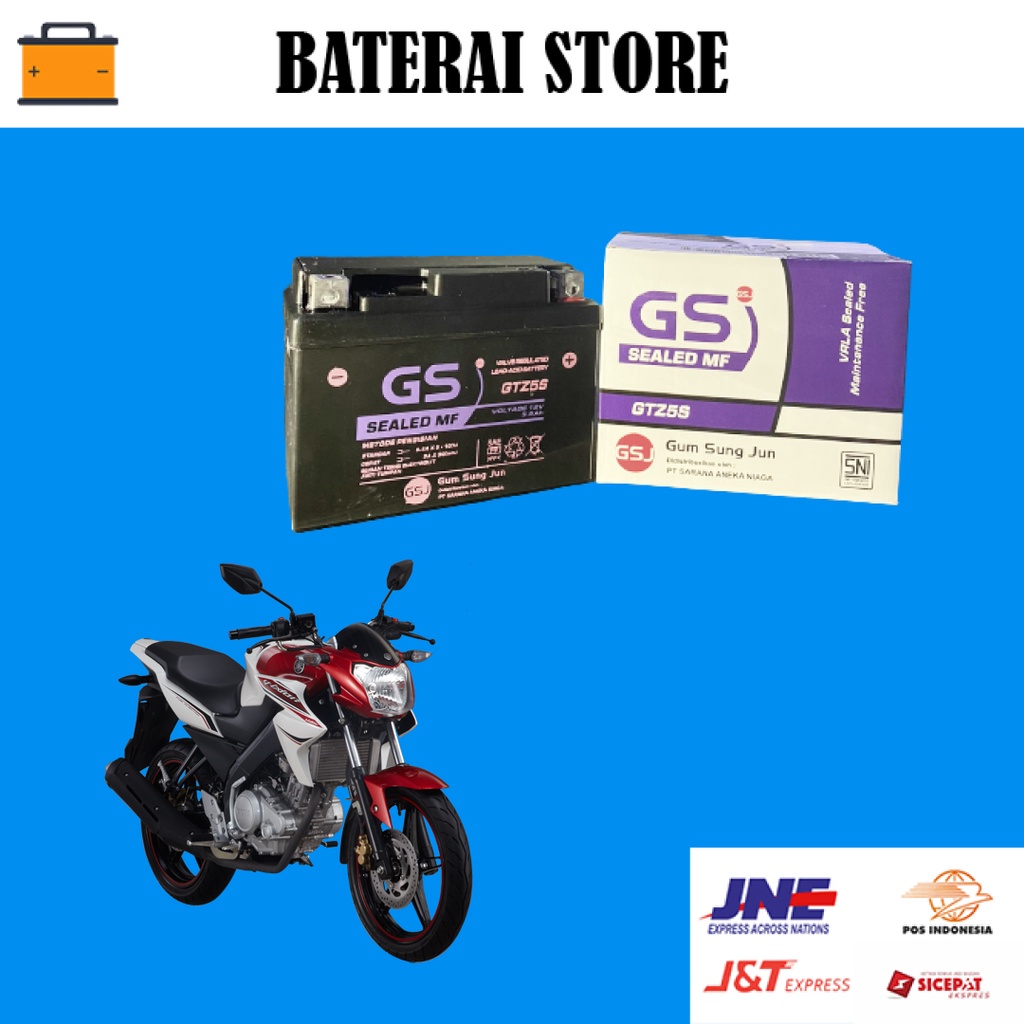 Jual Aki motor GS J yamaha vixion,yamaha byson aki kering | Shopee