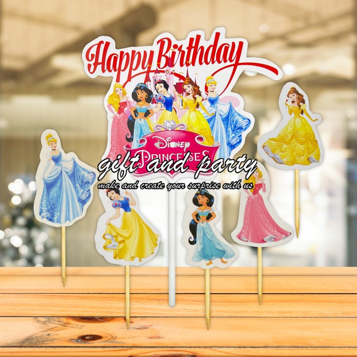 Jual Cake Topper Princess / Topper Cake Princess / Topper Cup Cake ...