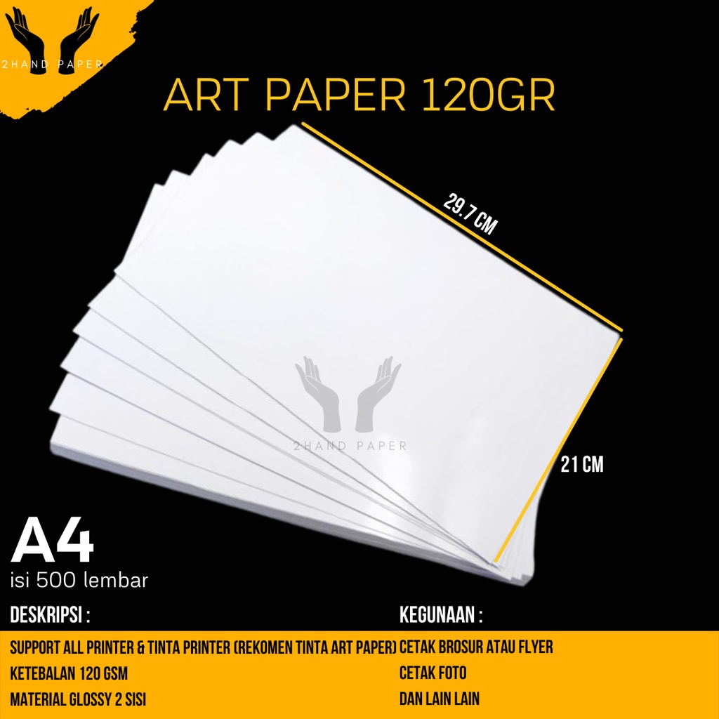 Jual Art Paper A4 120 gsm isi 500 lembar / Kertas Art Paper A4 / Kerta