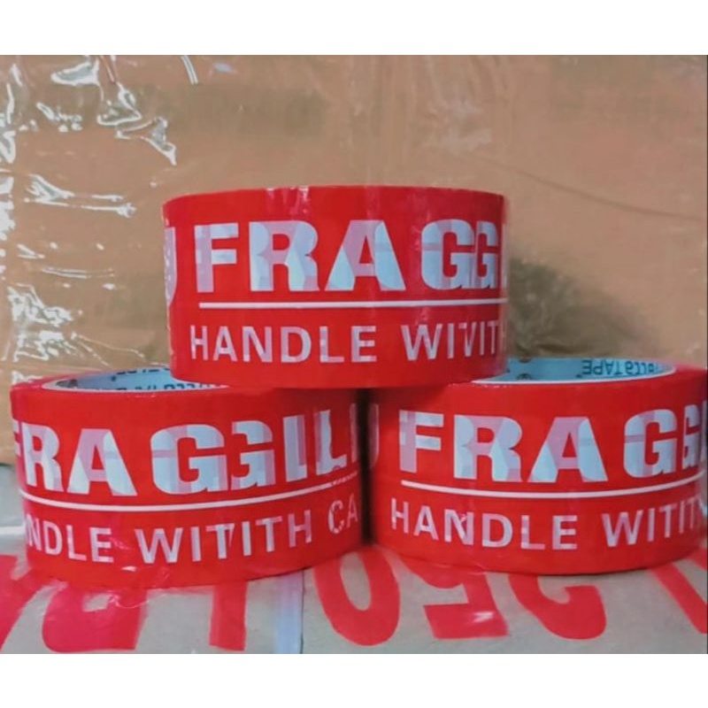 Jual Lakban FRAGILE Merah 48mm X 65 Yard | Shopee Indonesia