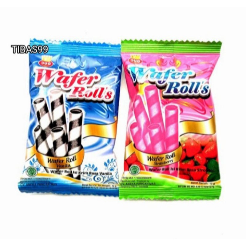 Jual Wafer Rolls Rasa Varian Strowbery, Vanilla, Coklat Sachet isi ...