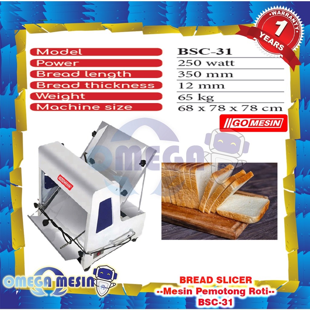 Jual Mesin Pemotong Roti Tawar Bread Slicer Bsc 31 Gomesin