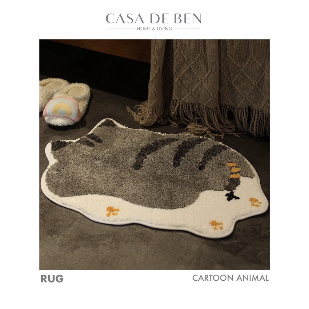 Jual Cartoon Animal Rug / Panda Corgi Dog Cat Cute Doormat Entrance ...