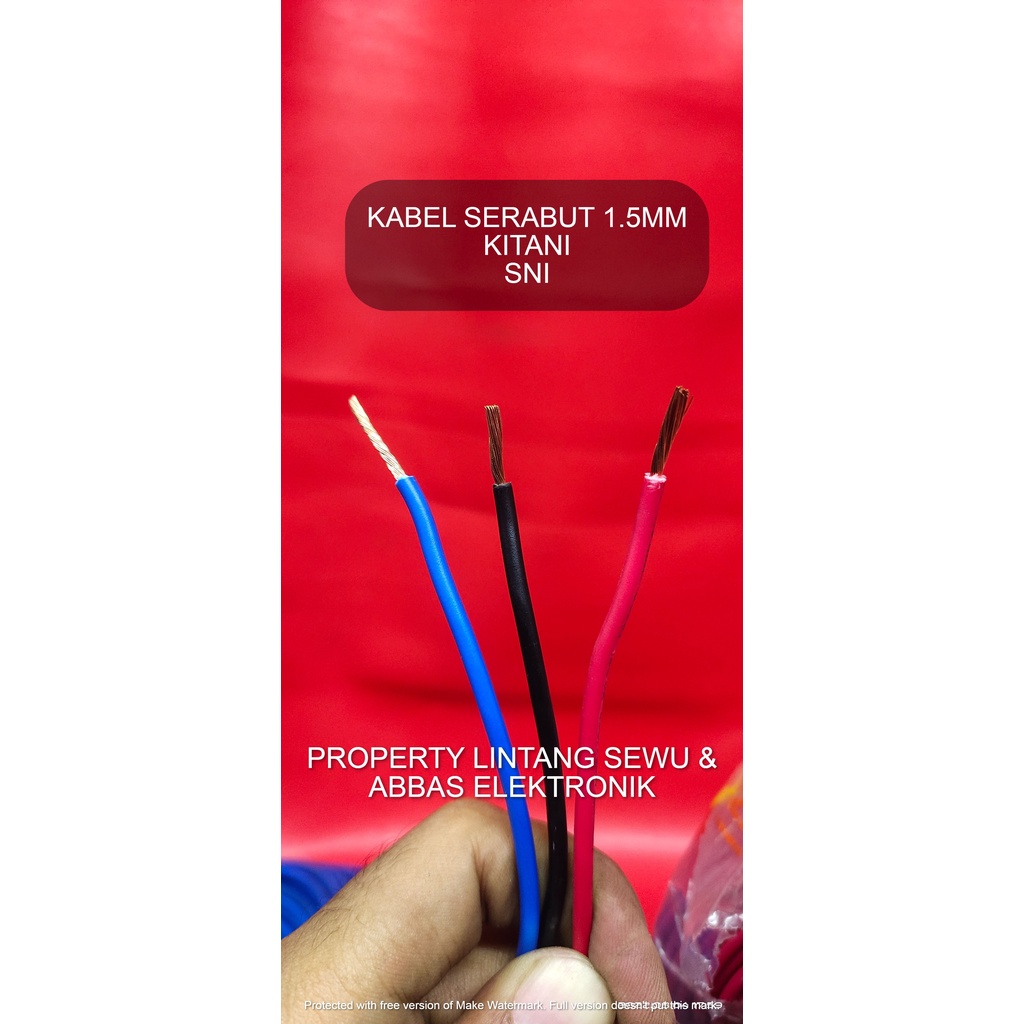 Jual Kabel 2x10 Federal Ecer merah hitam meteran Serabut double twin 0.14mm