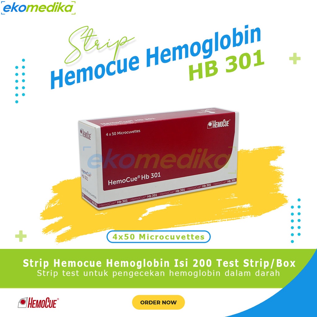 Jual Strip Hemoglobin HEMOCUE HB 301 4x50 Microcuvettes Shopee Indonesia