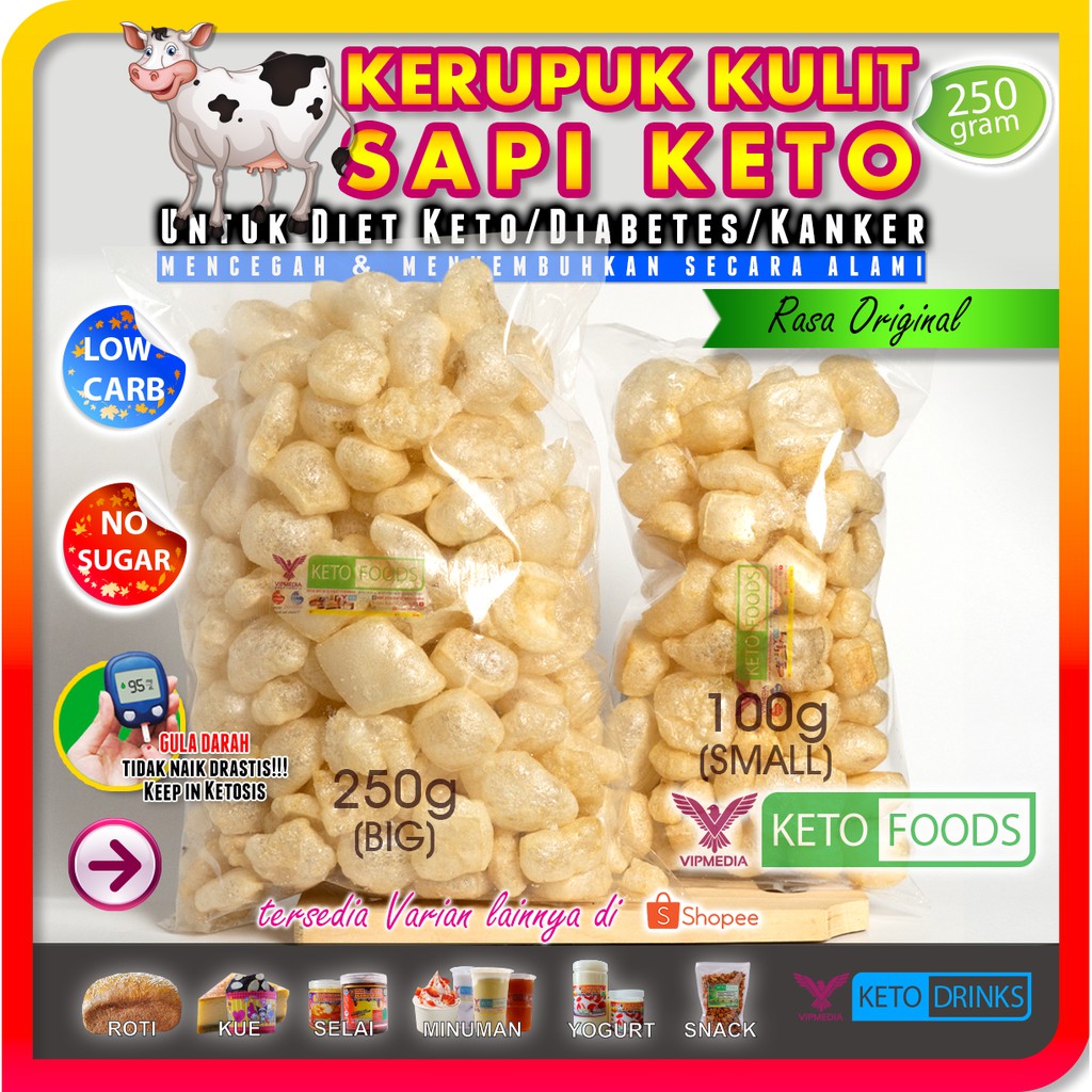 Jual KERUPUK KULIT SAPI KETO ORIGINAL 250 GRAM | Shopee Indonesia