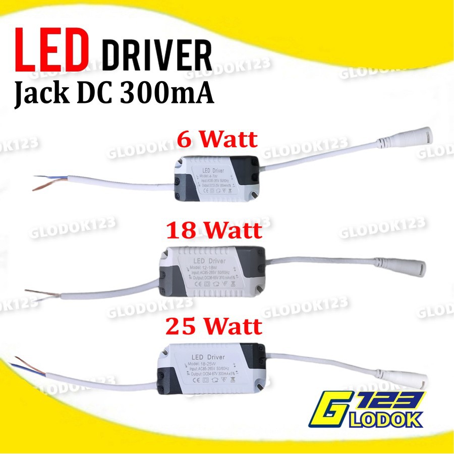 Jual LED Driver Adaptor Lampu Downlight Panel 6 12 18 24 W Watt DC Plug ...