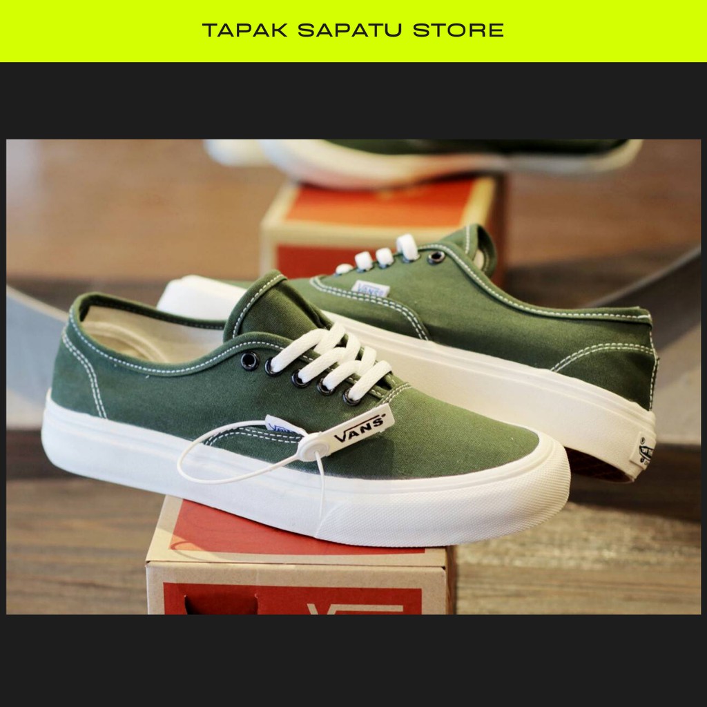 Vans authentic hijau army sale