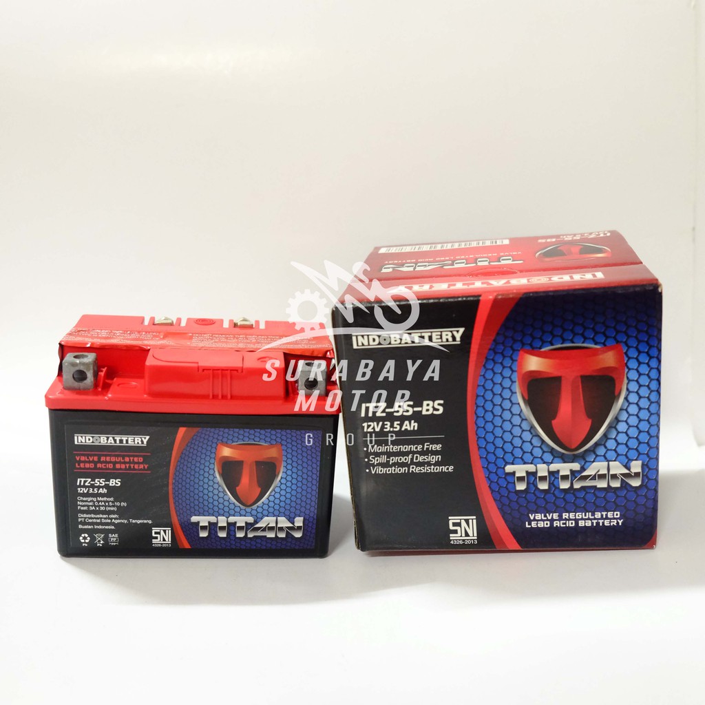 Jual Aki Motor ITZ5S GTZ5S 3,5Ah Kering Titan Indobattery Indopart Beat