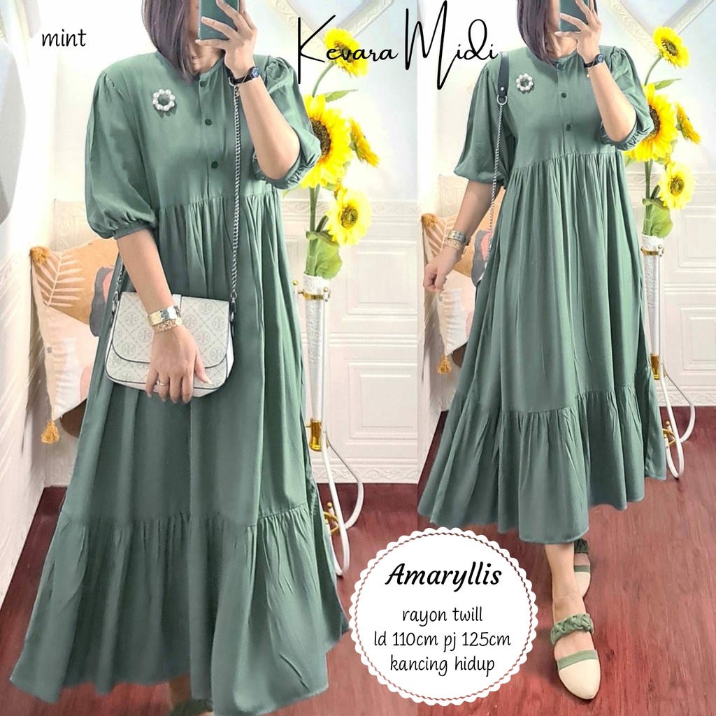 Jual KEVARA MIDI DRESS ORIGINAL AMARYLLIS | Shopee Indonesia