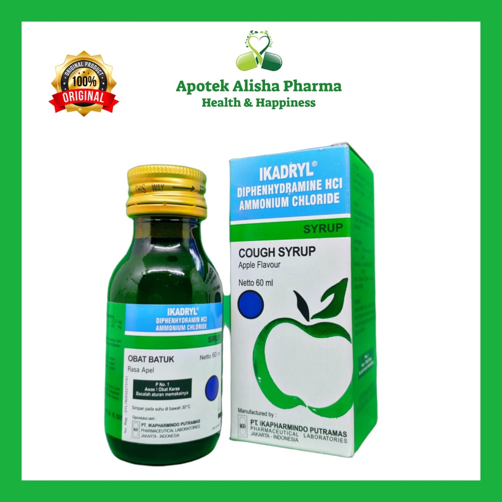 Jual Ikadryl Obat Batuk Sirup 60/100ml - Ikadryl Cough Syrup Obat Batuk ...