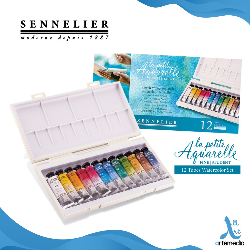 Sennelier La Petite Aquarelle Watercolor 10 ml Tubes, Set of 12