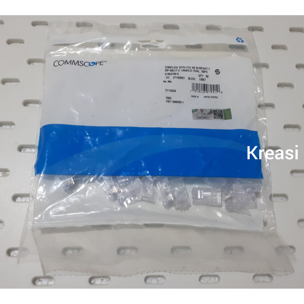 Jual KONEKTOR RJ45 DATA CAT5E ORIGINAL AMP ( COMMSCOPE ) | Shopee Indonesia
